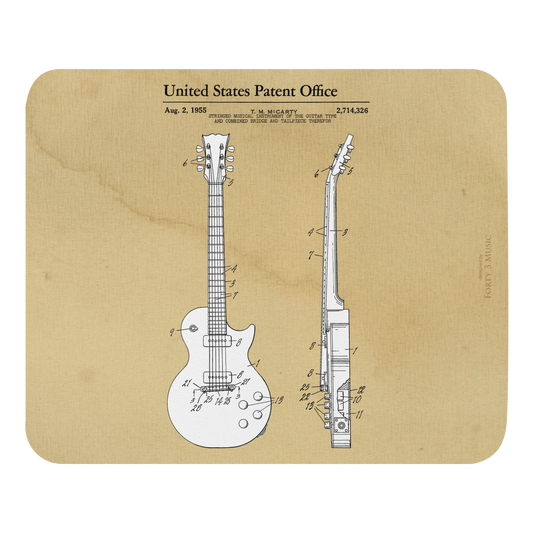 Classic Electric Guitar Patent Mouse Pad