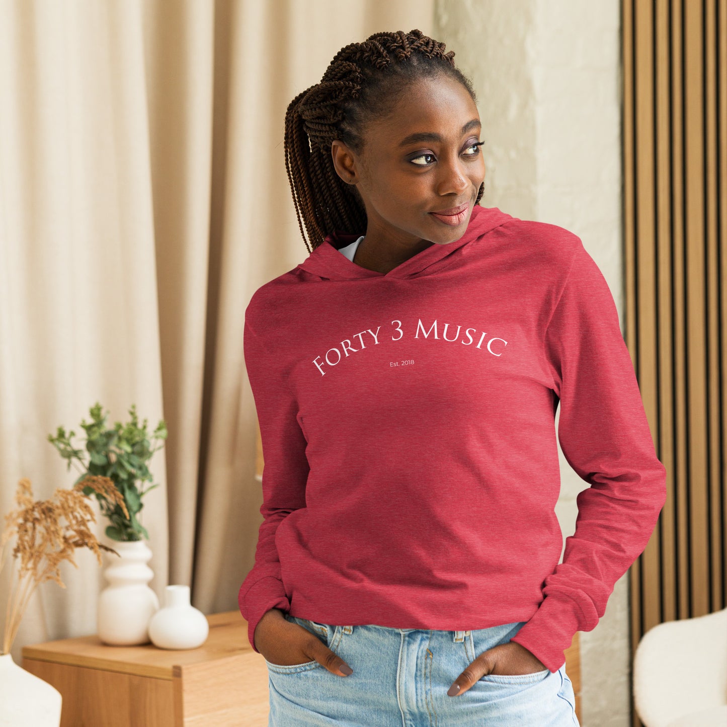 Forty 3 Music Hoodie Tee – Lightweight Long-Sleeve Streetwear Top