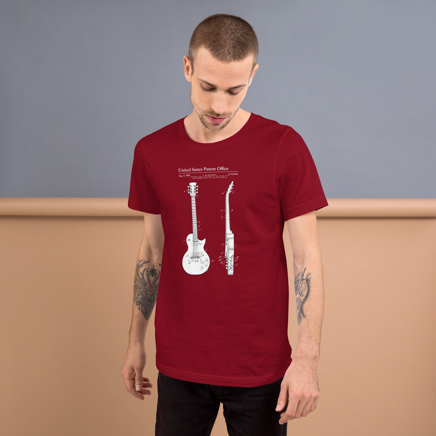 Guitar Patent Unisex T-Shirt – Vintage Musician Graphic Tee for Guitar Enthusiasts