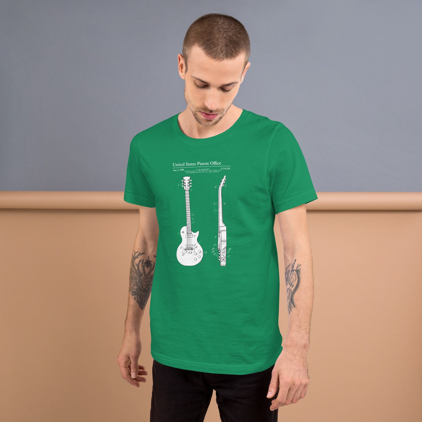 Guitar Patent Unisex T-Shirt – Vintage Musician Graphic Tee for Guitar Enthusiasts