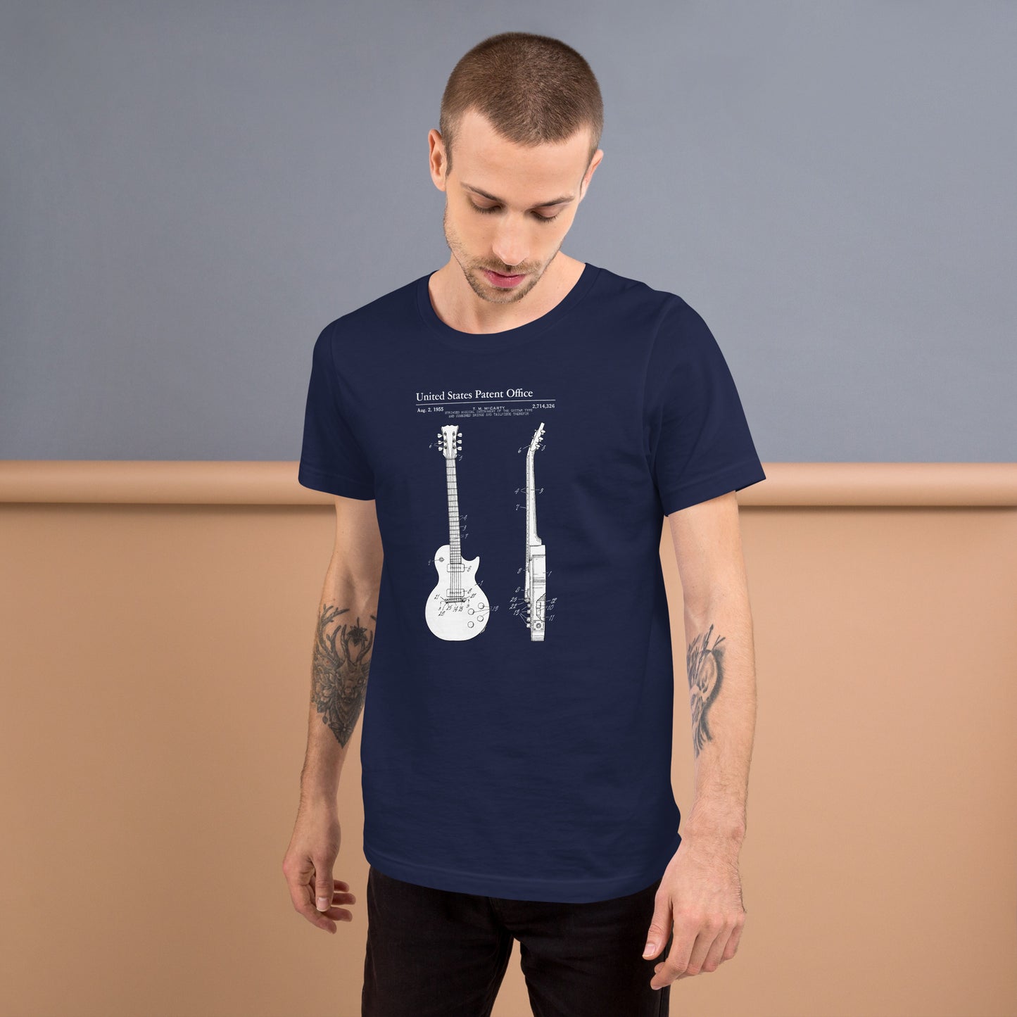 Guitar Patent Unisex T-Shirt – Vintage Musician Graphic Tee for Guitar Enthusiasts