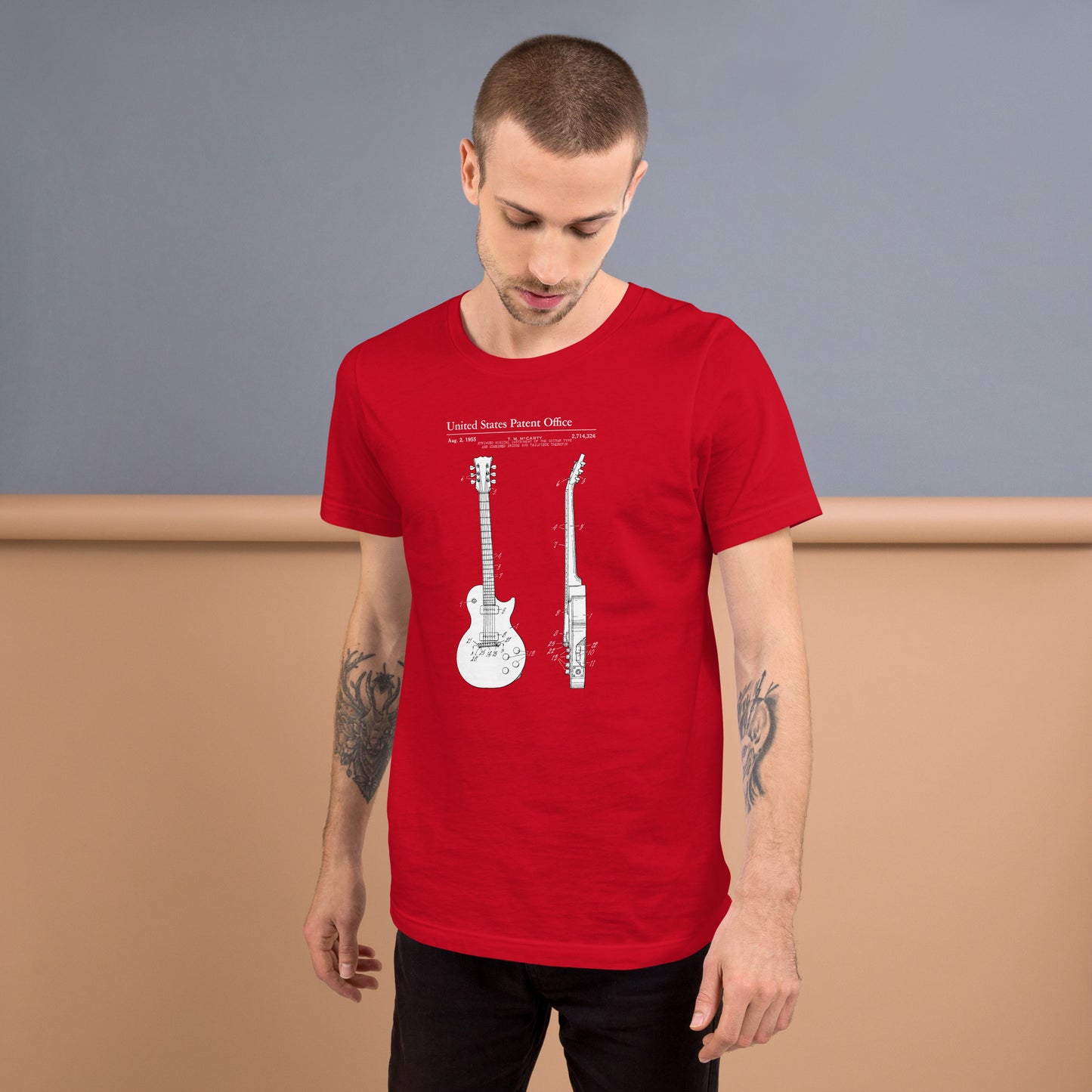 Guitar Patent Unisex T-Shirt – Vintage Musician Graphic Tee for Guitar Enthusiasts