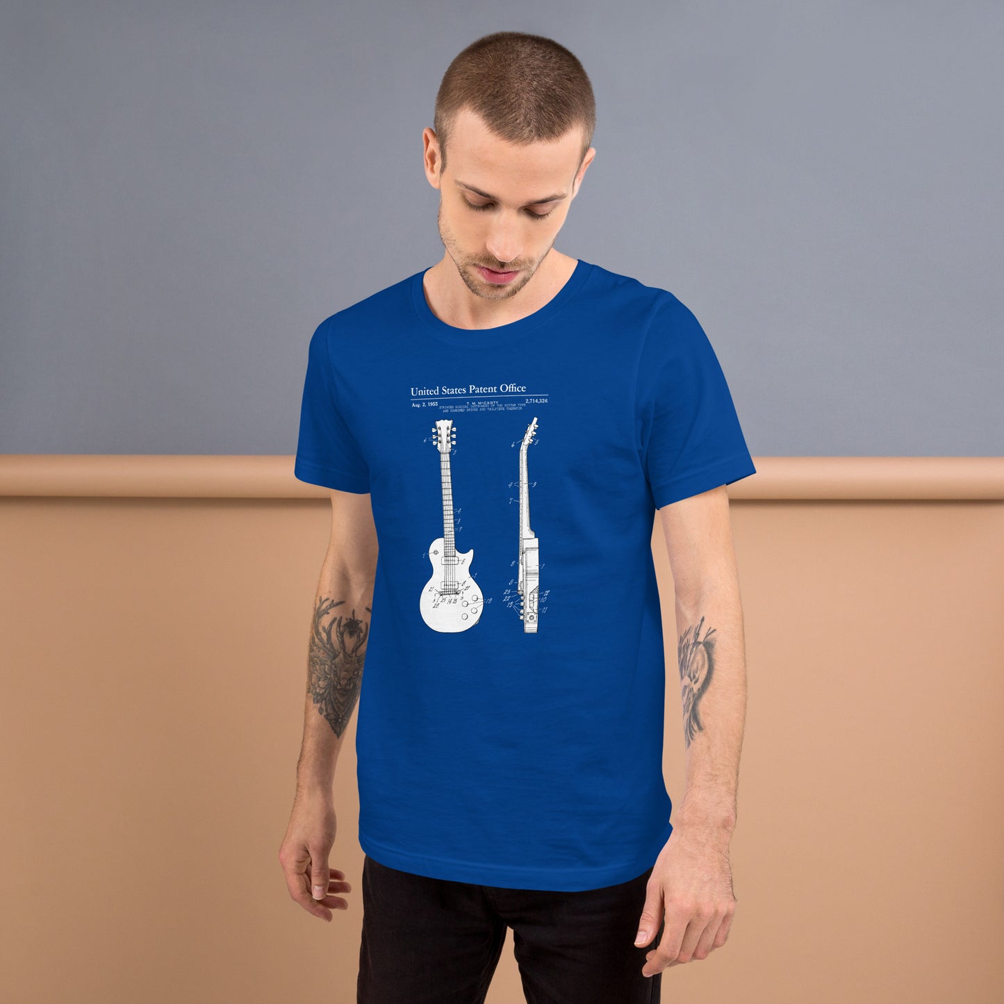 Guitar Patent Unisex T-Shirt – Vintage Musician Graphic Tee for Guitar Enthusiasts