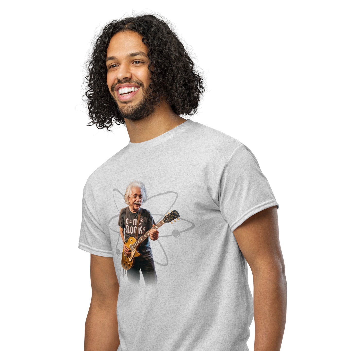 E=MC² Rock Einstein Guitar Tee – Unisex DryBlend® Graphic T-Shirt