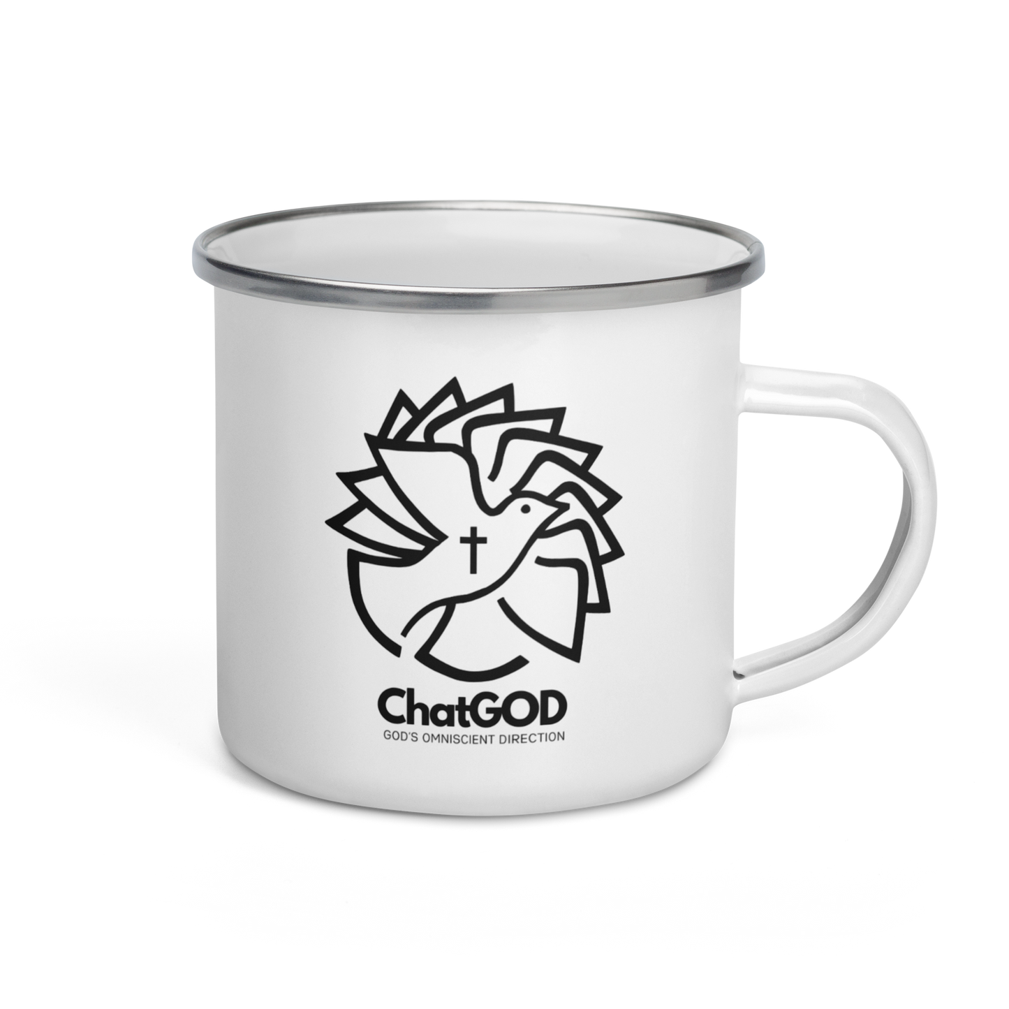 ChatGOD 12 oz Enamel Coffee Mug – Durable & Stylish Campfire Cup