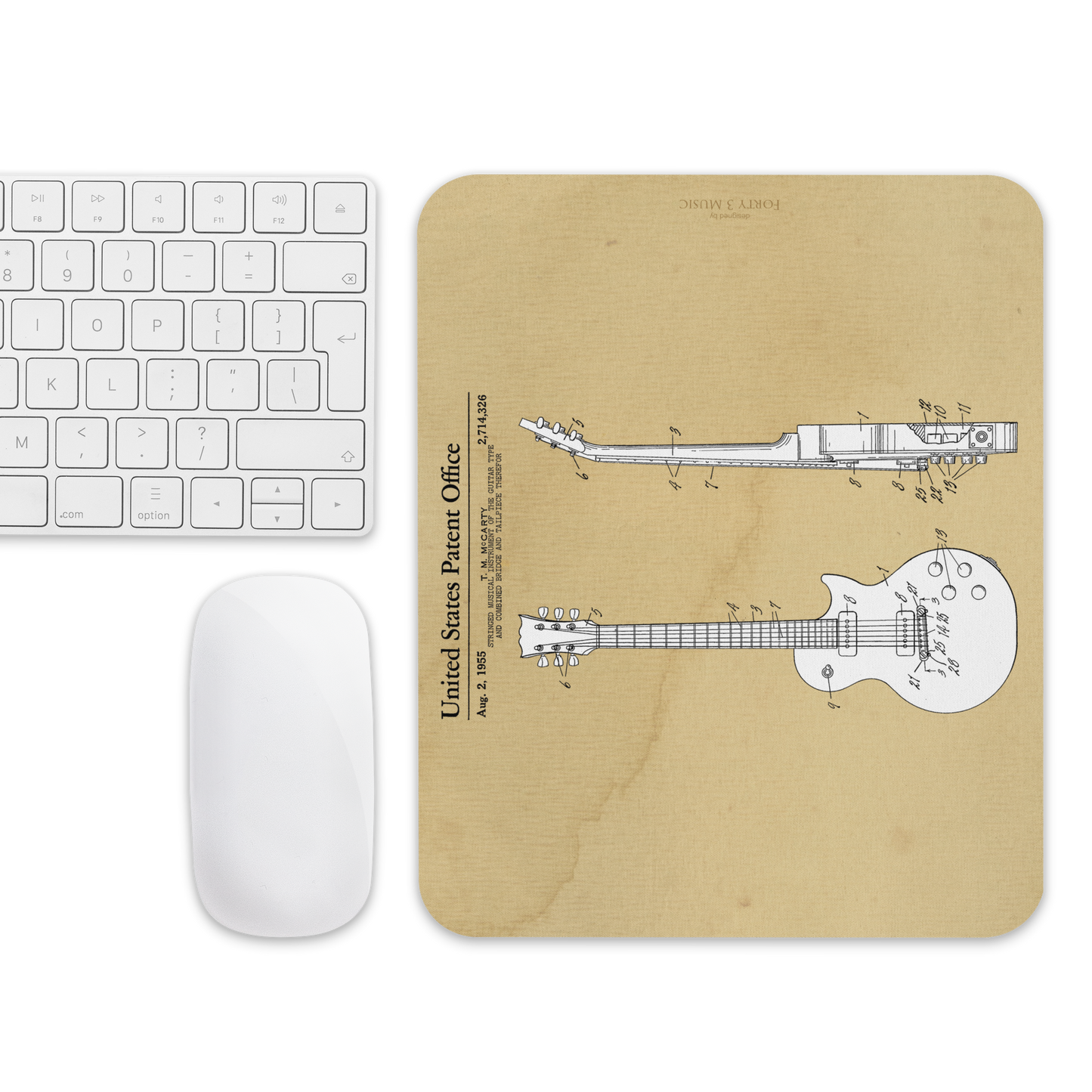 Classic Electric Guitar Patent Mouse Pad