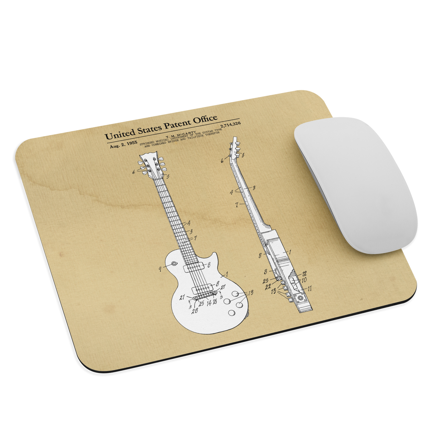 Classic Electric Guitar Patent Mouse Pad