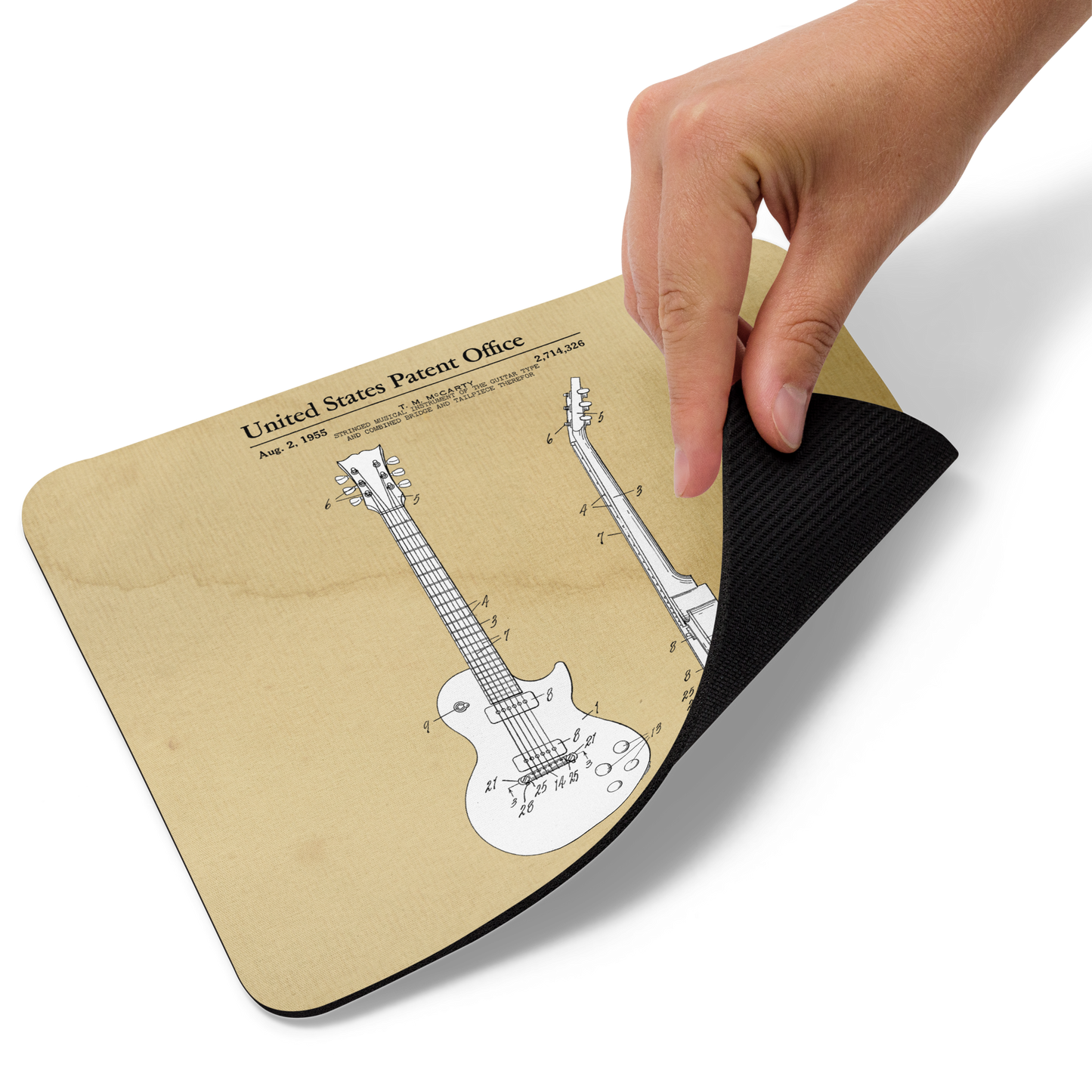 Classic Electric Guitar Patent Mouse Pad