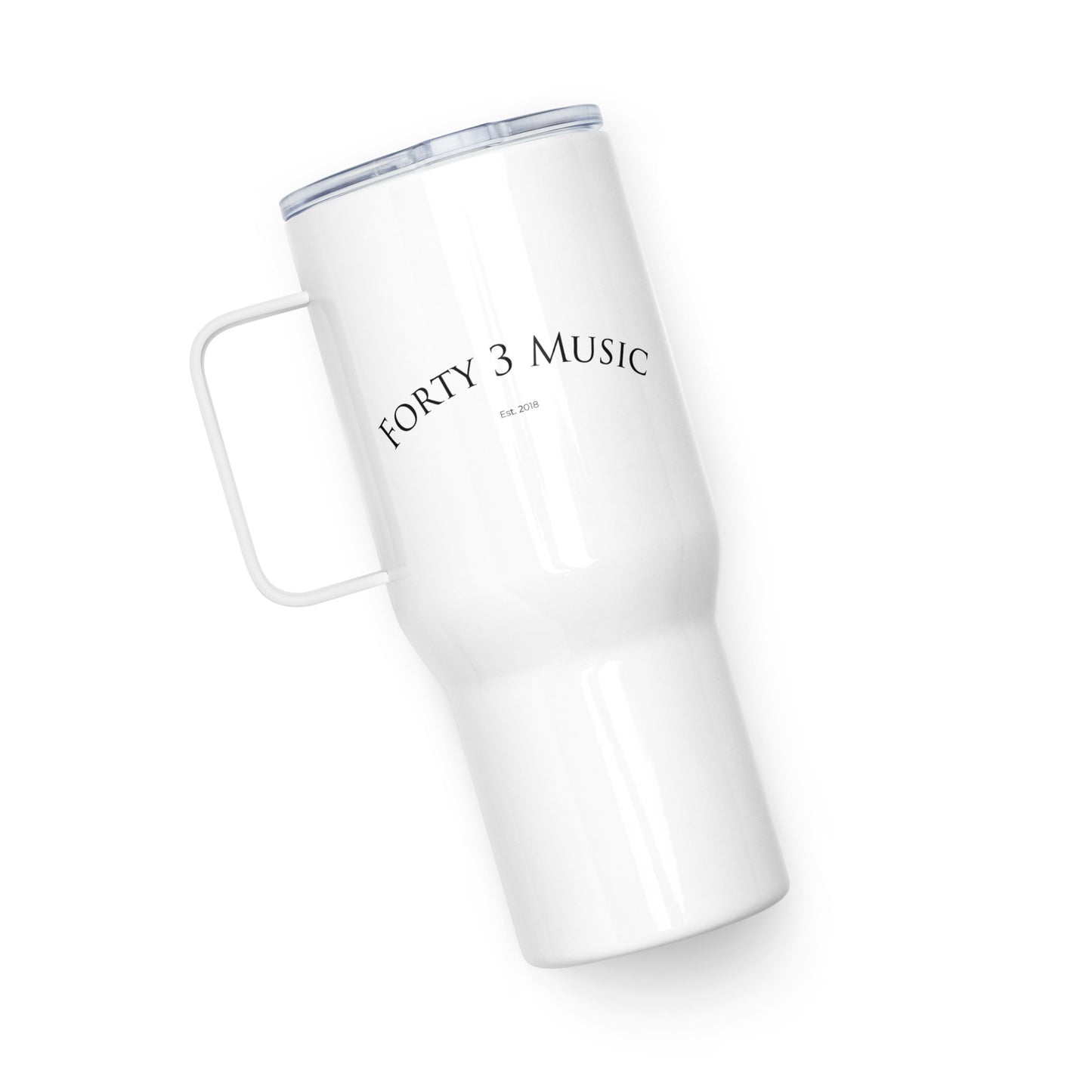 Travel mug with smartphone message