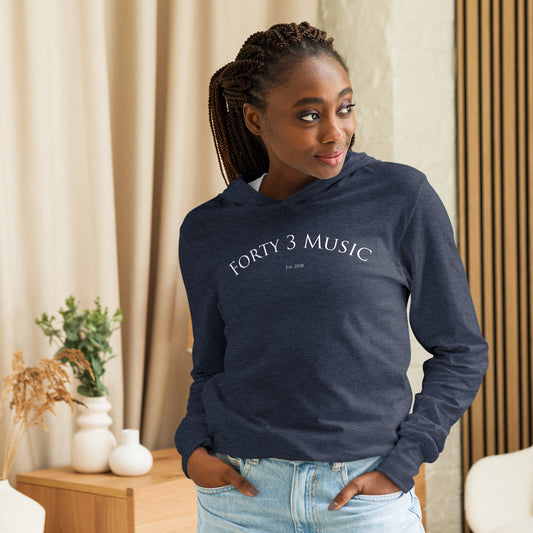 Forty 3 Music Hoodie Tee – Lightweight Long-Sleeve Streetwear Top
